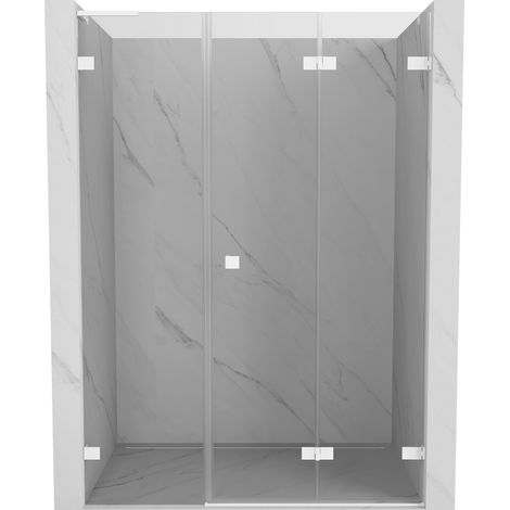 Mexen Lunar-F L portes de douche pliantes droites 140 cm, transparent, blanc - 836SL-140-050-20-00-P (1/5)