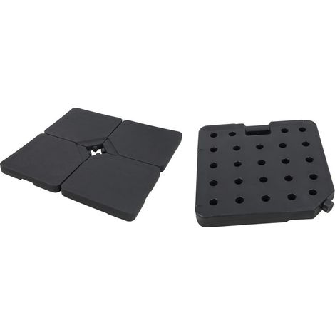 Base Parasol Set 4 Pp 50X50X6,8 60/80Kg Negro