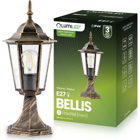 Lampe de jardin extérieure E27 Lanterne sur pied 39 cm Patine BELLIS LUMILED (1/5)