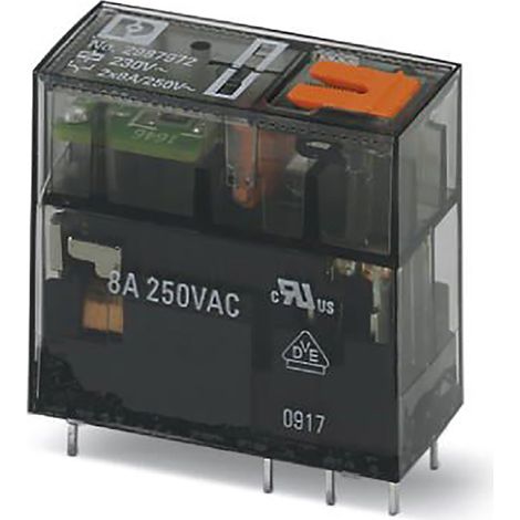 Relais de puissance Phoenix Contact, 2 RT, bobine 230V c.a. 810mW ( Prix pour Sachet de 10 )