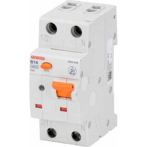 Gewiss AFDD CON INTERRUTTORE AUTOMATICO MAGNETOTERMICO 1P+N B10 6KA 2M, GW91906