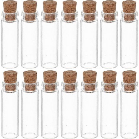 Bouteilles à souhaits transparentes, mini bouteilles en verre pour le rangement, lot de 24 (1/5)
