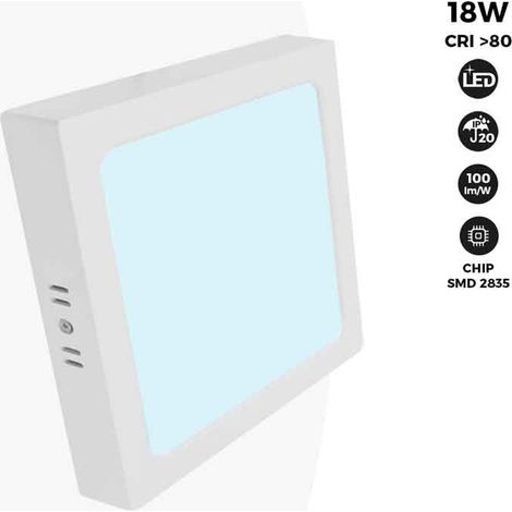 Plafoniera LED quadrata 18W ad alta efficienza - Bianco Freddo
