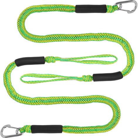 10 cm (4 Zoll) elastische Festmacherleinen mit Schnellverschlusssystem, Öse und Haken, Zubehör für Boote und Motorboote, grün.