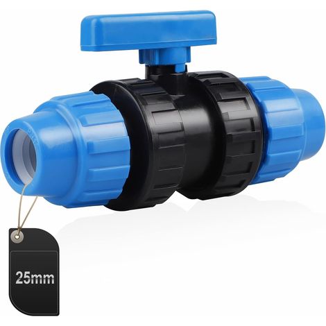 25mm Bleu Connecteur en PP pour Tuyau d'eau, Connecteur de Serrage pour Tuyaux en PE