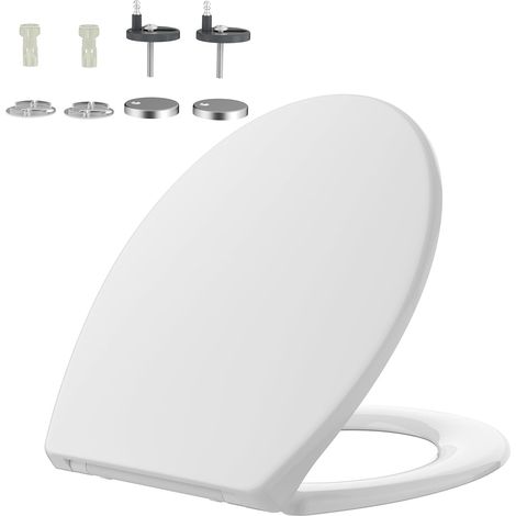 Nano Glaze Toilet Seat with O-Shape Fall Brake, Urea Formaldehyde Toilet Bowl, Ergonomically Designed Antibacterial Toilet Seat Cover, Universal White Toilet Seats (1/4)