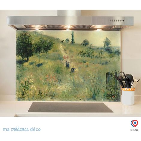 Fond de hotte : Auguste Renoir, Chemin montant dans les hautes herbes - Alu composite - 90 cm - 50 cm