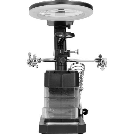 Station de soudage avec loupe, éclairage LED, support et port USB pour réparation (1/5)
