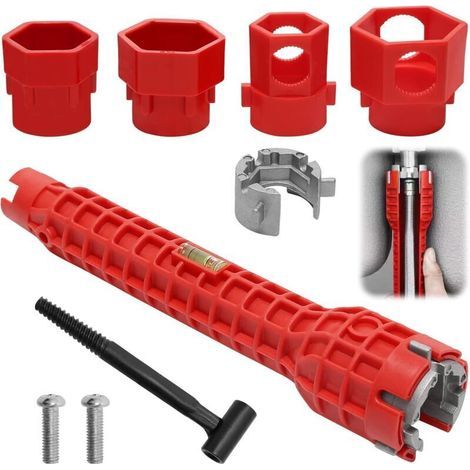 14-in-1 Faucet Wrench Tool, Sink Faucet Wrench, Sink Wrench Installer, for Kitchen Bathroom Toilet Bowl Kitchen Plumbing (1/4)