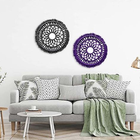 Tapisserie bohème, décoration artisanale, tissage, macramé, tenture murale, tête de lit, ornements pour salon et chambre à coucher (1/4)
