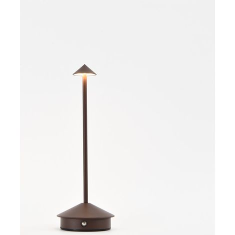Lampe de table LED rechargeable sans fil (marron), lampe de table tactile d'extérieur 6000 mAh, lampe de table en métal au design moderne, étanche, à intensité variable, pour chevet, intérieur (1/5)