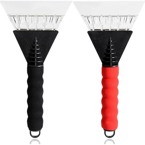 CCYKXA 2-Piece Car Windshield Scraper Set, Heavy-Duty Ice Scrapers, Ergonomic Car Windshield Scraper for Defrosting Car Windshields and Windows (1/4)