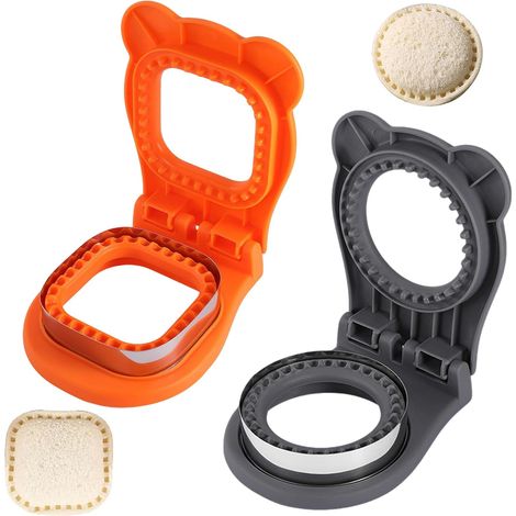 2 Pièces Emporte Pièce Sandwich, Acier Inoxydable Moules Pâtisserie Emporte Piece Personnalisé pour Design DIY Sandwich Poche Facile Biscuits Cookie Pain Sandwichs (1/5)