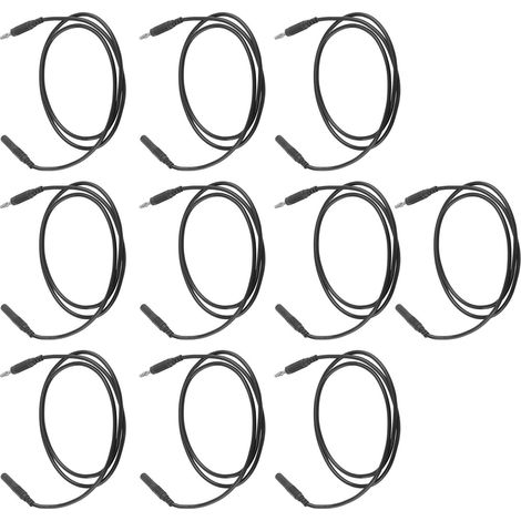 Lot de 10 cordons de test avec fiches bananes, en laiton, pour multimètres et pièces automobiles, 4 mm, noirs. (1/5)