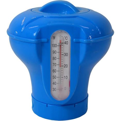 Distributeur de chlore flottant avec thermomètre, pour un dosage uniforme dans les piscines, spas, jacuzzis et pour l'entretien de l'eau-AquaForge