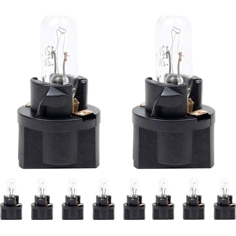 10 Pcs DC 12V 1.2W Dashboard Bulbs, Warm White LED Turn Signal Bulbs with Black Lamp Holder for Car Interior (1/5)