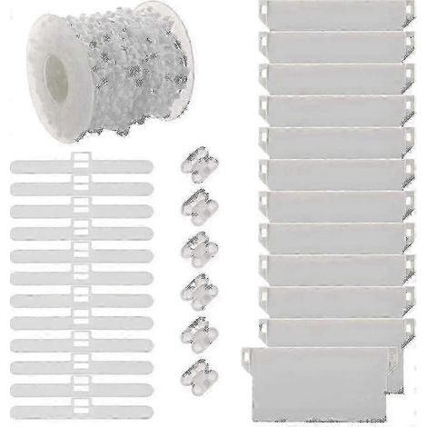 Kit de réparation pour stores verticaux. accessoires pour stores verticaux. connecteur de chaîne en plastique. connecteur supérieur. lattes de lestage de 89 mm (1/5)