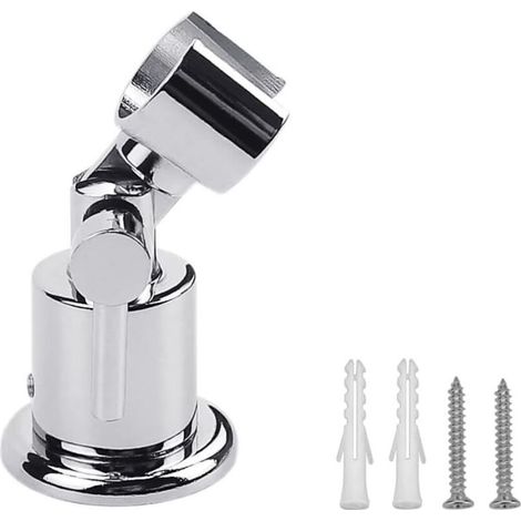 Duschkopfhalterung aus Metall, 180-Grad-Duschkopfhalterung, Duschkopf-Montagehalterung, verstellbare Duschkopfhalterung, Wandmontierte Handbrausehalterung mit Schrauben (1/4)