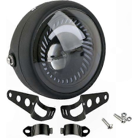 6,5-Zoll-LED-Scheinwerfer mit Spiraldesign und seitlicher Halterung für Custom-Motorräder (1/5)