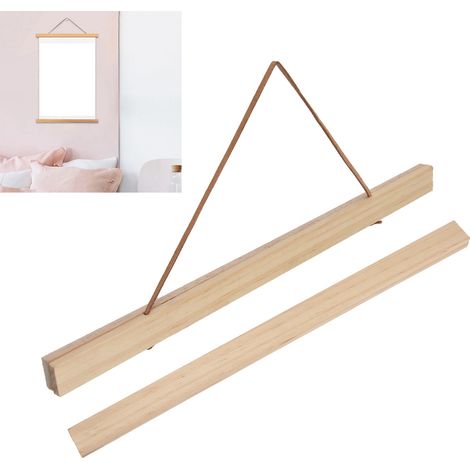 Cadre Magnétique pour Posters DIY en Bois Pin - Hanger pour Art, Photos, Tissus 40x2.1CM (1/5)