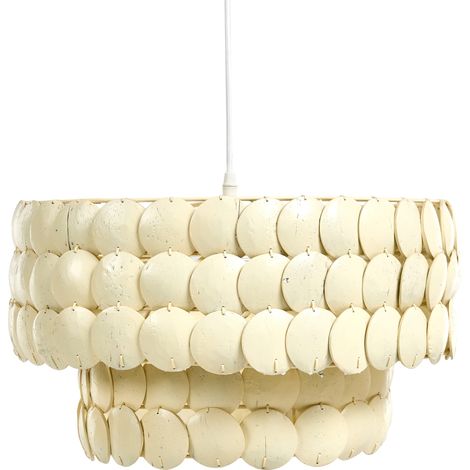 Lámpara de araña de cáscaras de coco estilo boho beige claro Kotmale