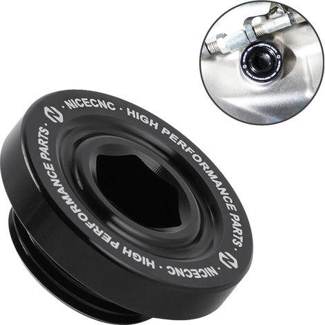 Tapón de drenaje de aceite, junta tórica de goma, compatible con modelos Yamaha, color negro. (1/2)