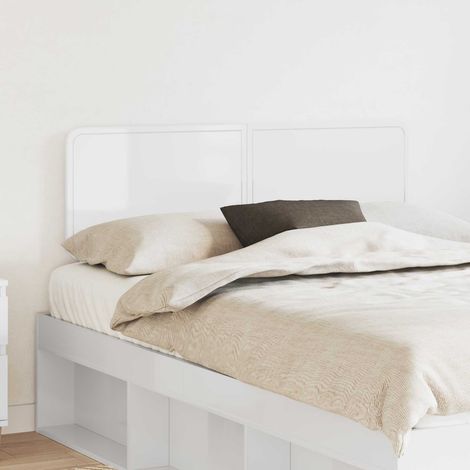 vidaXL Tête de lit Blanc Brillant Bois d'ingénierie (1/5)