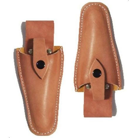 Funda de herramientas en cuero con cinturón para alicates, tijeras, podadoras, cuchillos u otros utensilios de jardinería (1/4)