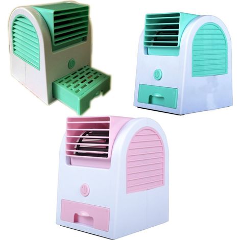 Trade Shop - Mini Aire Acondicionado Ventilador Usb Pilas Aire Helado - (1/4)