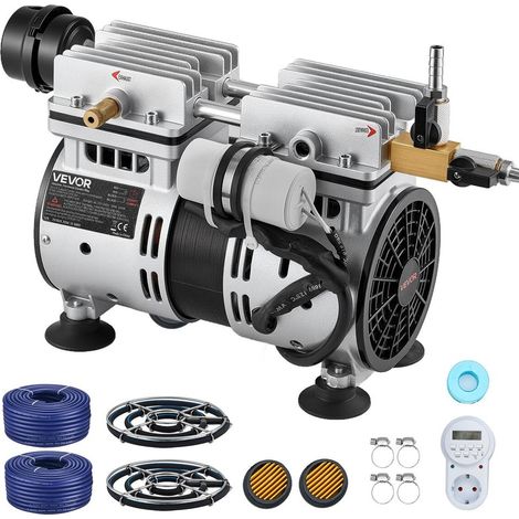 Pompe à Air Aérateur de Bassin 590 W Étang et Lac 1,2 ha avec 2 Diffuseurs et Tuyaux Lestés 30,5 m OLF400D-140FF-Q3C (1/5)