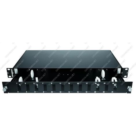 Gigamedia GMT012N - Sliding bare optical drawer for 12 ST simplex connectors - Black