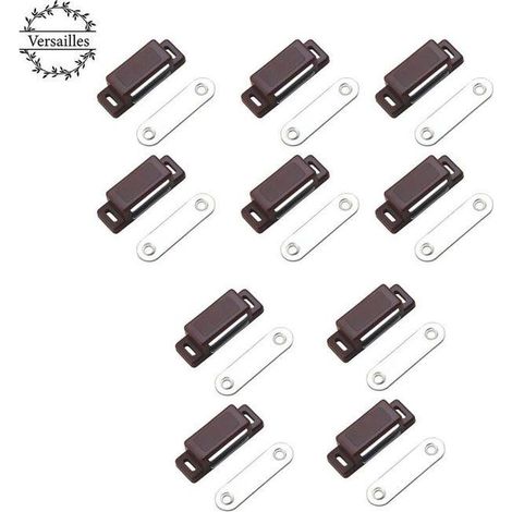 Loqueteau Magnétique Puissant – Force De Maintien 4kg – Lot De 10 - Brun – Aimant Porte – Loqueteau Aimant – Aimant Placard (1/3)