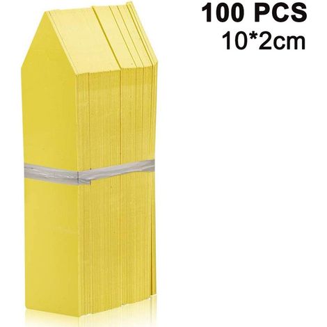 Étiquettes jaunes pour le marquage des plantes (paquet de 100). (1/5)