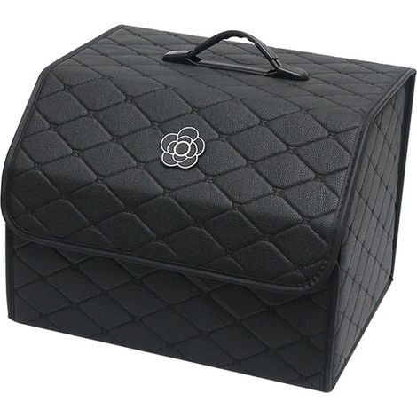 Yctze Boîte de Rangement Portable Multifonctionnelle pour Voiture avec Couvercle en Cuir PU Haute capacité – Idéale pour Différents Modèles de Voiture et Parfaite pour les âges (Noir ‑. (1/5)