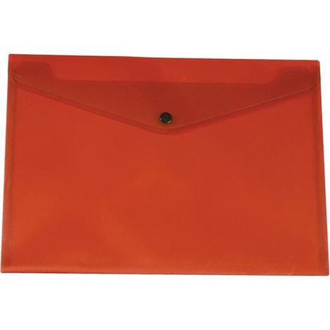 Cartella portadocumenti A4 trasparente rossa con chiusura a scatto Q-Connect KF03594