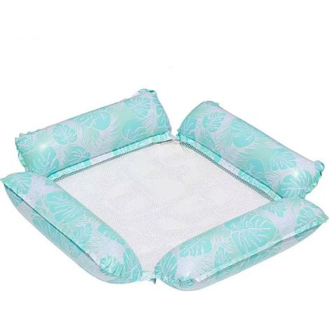 Materasso gonfiabile - Lettino gonfiabile per acqua con poggiatesta - Sedia da piscina di lusso per adulti - 120x115 cm - Fino a 115 kg - Comodo galleggiante per piscina per vacanze e spiaggia (1/5)