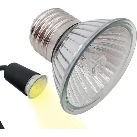 Lámpara de calor para reptiles - Luz calefactora UVB - Control climático para terrario - Interruptor regulable - 50W - Negra (1/5)