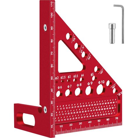 1 Équerre De Charpentier 3D, Alliage D'Aluminium, Angles 22,5° À 90°, Outil De Menuiserie, Pour Bricolage Et Construction (1/5)