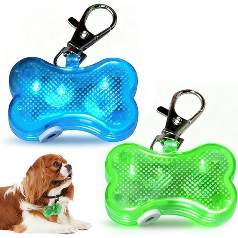 2 x LED Dog Collar Safety Lights, 3 Flashing Modes Dog Pendant Light, Night Light, for Pets, Night Walking, Camping, Waterproof (1/5)