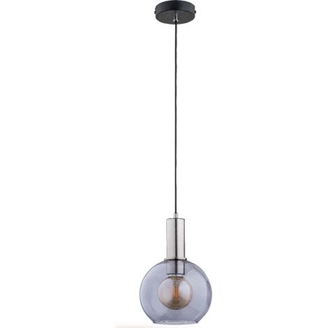Suspension moderne noir/argent abat-jour sombre E27 DARIN (1/2)