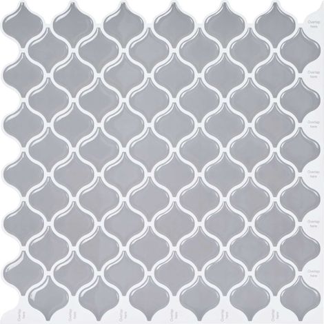 Lanturn Fliese 10 pcs Grau 27 x 27 cm Polyurethan und PET vidaXL