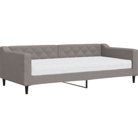Maison Exclusive - Divano Letto con Materasso Tortora 90x200 cm in Tessuto