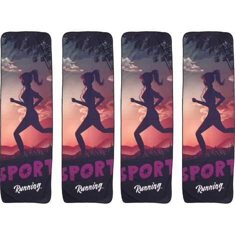 Lot de 4 serviettes de sport à absorption rapide, séchage rapide et rafraîchissantes pour salle de sport, entraînement et famille (1/5)