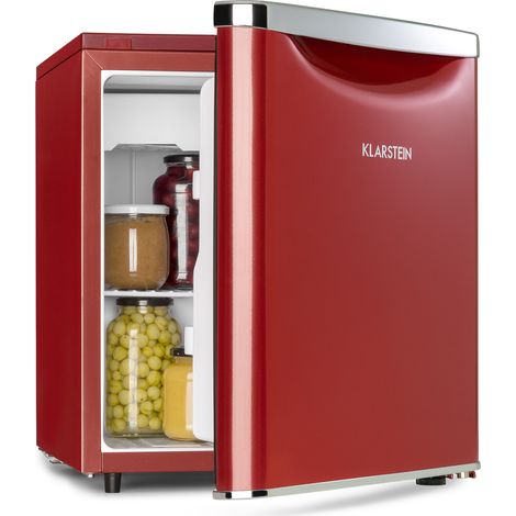 Klarstein Yummy - Kühlschrank, mit Gefrierfach, , Kühlmittel: R600a, 41 dB, 1 x Gitterboden, inkl. Tropfschale, 47 L, Gefrierfach: 3 Liter, Kühlschrank: 44 L, rot