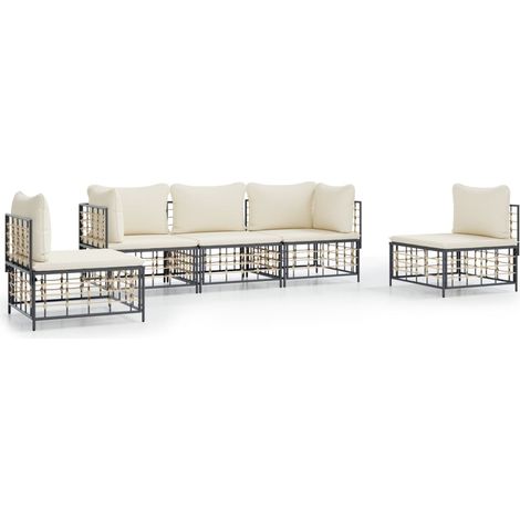 Maison Exclusive - 5-tlg. Garten-Lounge-Set mit Kissen Anthrazit (1/5)
