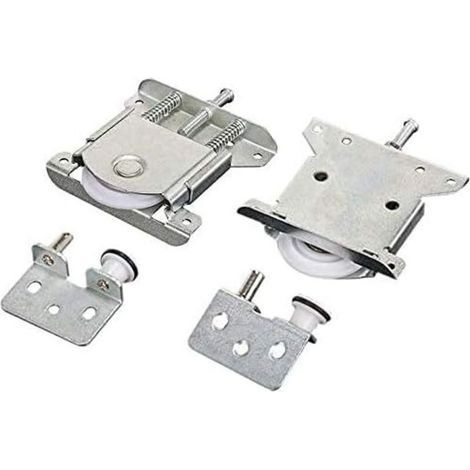 Roulette porte coulissante 2 pièces – Acier zinc et nylon – Charge 35 kg – Roues de 43 mm pour fonctionnement silencieux (1/3)