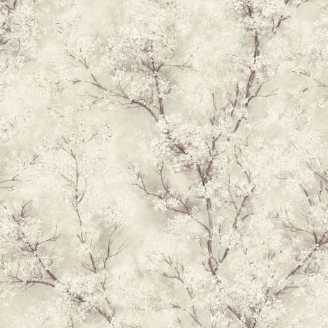 BRICOFLOR Papier peint noir et blanc | Papier peint japonais pailleté | Papier peint cerisier japonais | Papier peint chambre, bureau & salon - 10,05 x 0,53 m (1/5)
