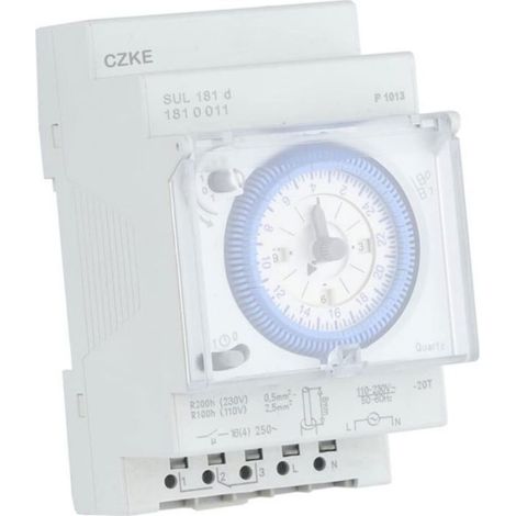 Relais Temporisé - 220 V - Minuterie Mécanique 24 Heures - Pour Contrôle Automatique Appareils Électriques - 16 Cycles ON-OFF Par Semaine (1/5)