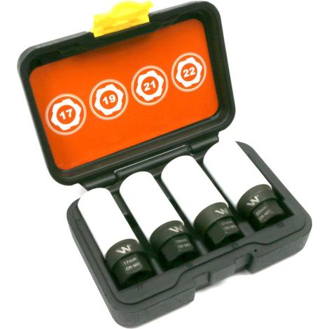 Set di bussole a impatto da 1/2" con portachiavi per svitamento di emergenza, 5 pezzi, Waryński (1/5)