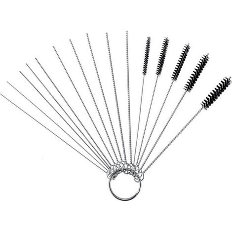15Pcs Set -Ensemble de nettoyage pour carburateur, Jet de saleté en carbone, aiguilles de nettoyage, brosses, outils de nettoyage po (1/4)